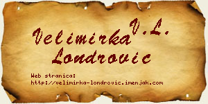 Velimirka Londrović vizit kartica